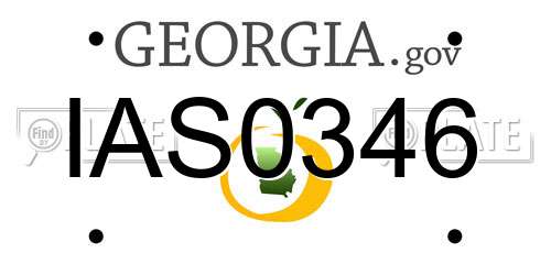 IAS0346 Georgia License Plate