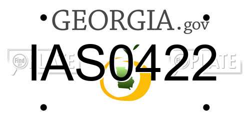 IAS0422 Georgia License Plate