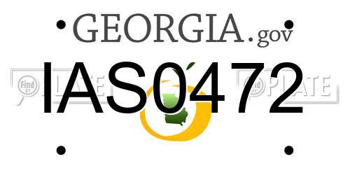 IAS0472 Georgia License Plate