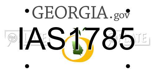 IAS1785 Georgia License Plate