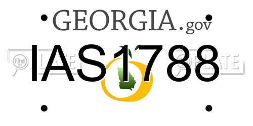 IAS1788 Georgia License Plate
