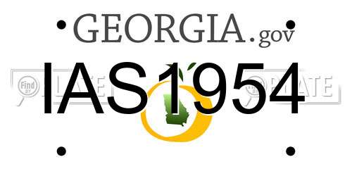 IAS1954 Georgia License Plate
