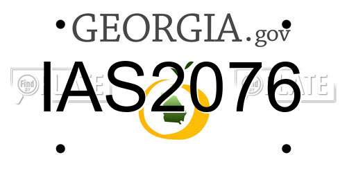 IAS2076 Georgia License Plate