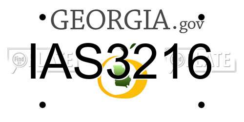 IAS3216 Georgia License Plate