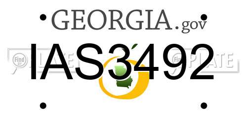 IAS3492 Georgia License Plate