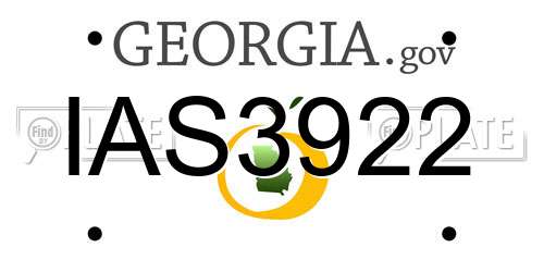 IAS3922 Georgia License Plate