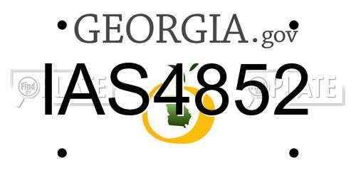 IAS4852 Georgia License Plate