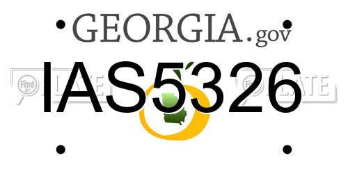 IAS5326 Georgia License Plate