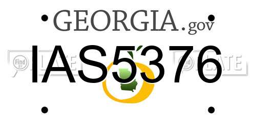 IAS5376 Georgia License Plate