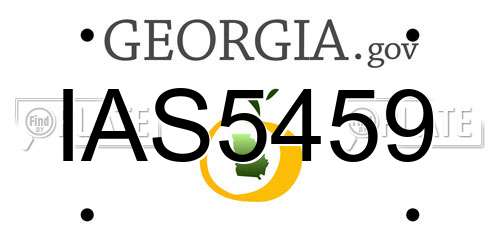 IAS5459 Georgia License Plate