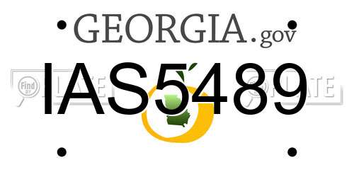 IAS5489 Georgia License Plate