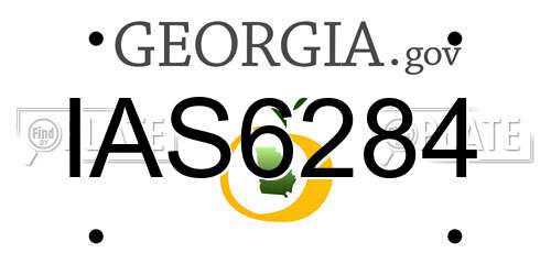 IAS6284 Georgia License Plate
