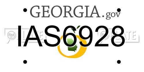 IAS6928 Georgia License Plate