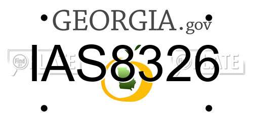 IAS8326 Georgia License Plate