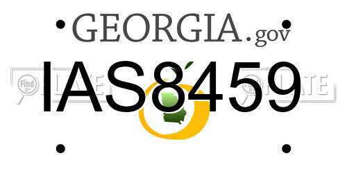 IAS8459 Georgia License Plate