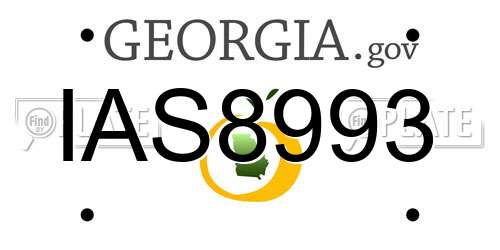 IAS8993 Georgia License Plate