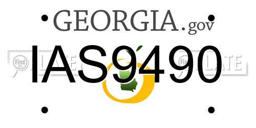 IAS9490 Georgia License Plate