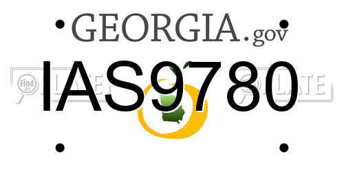 IAS9780 Georgia License Plate