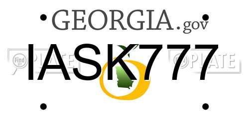 IASK777 Georgia License Plate