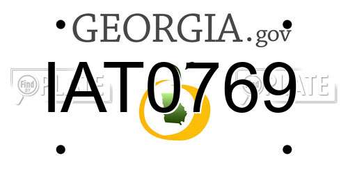 IAT0769 Georgia License Plate