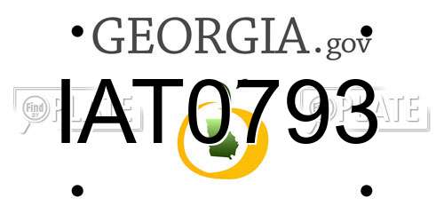IAT0793 Georgia License Plate