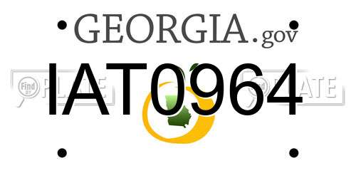 IAT0964 Georgia License Plate
