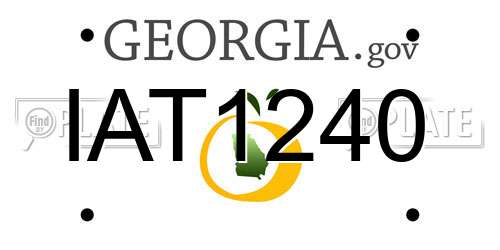 IAT1240 Georgia License Plate