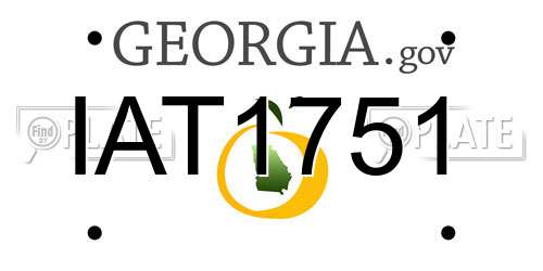 IAT1751 Georgia License Plate
