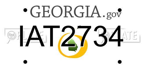IAT2734 Georgia License Plate