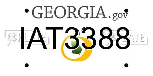 IAT3388 Georgia License Plate