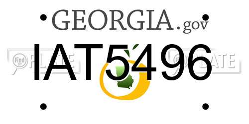 IAT5496 Georgia License Plate