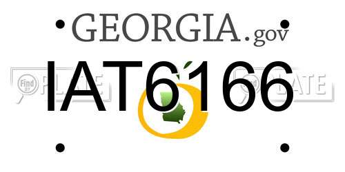IAT6166 Georgia License Plate