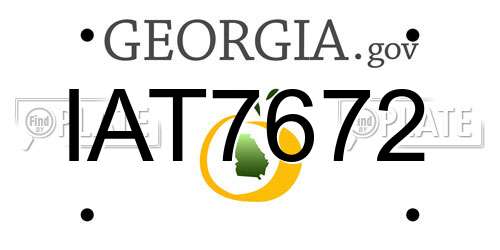 IAT7672 Georgia License Plate