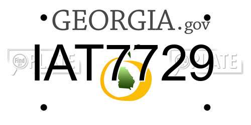 IAT7729 Georgia License Plate