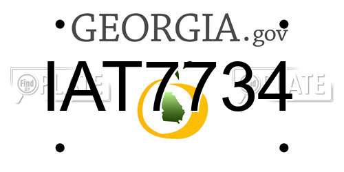 IAT7734 Georgia License Plate