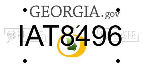 IAT8496 Georgia License Plate