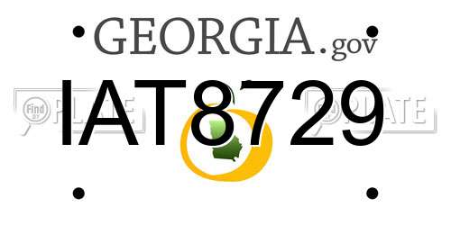 IAT8729 Georgia License Plate