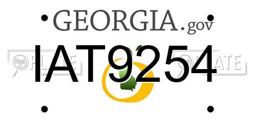 IAT9254 Georgia License Plate