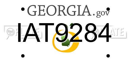 IAT9284 Georgia License Plate