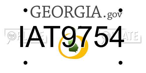 IAT9754 Georgia License Plate