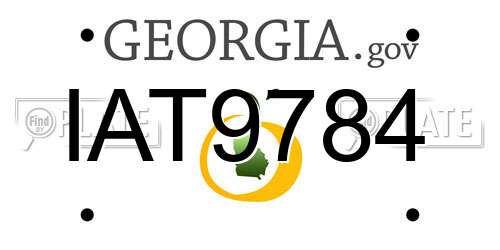 IAT9784 Georgia License Plate