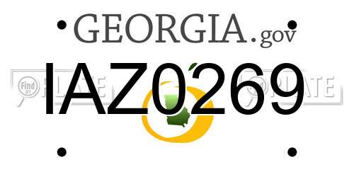 IAZ0269 Georgia License Plate