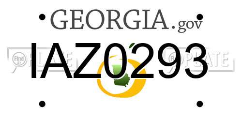 IAZ0293 Georgia License Plate