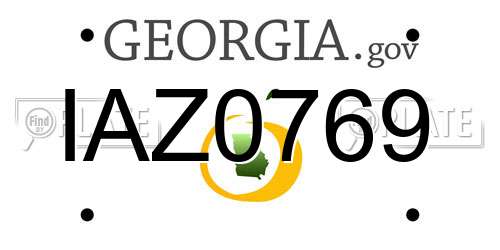 IAZ0769 Georgia License Plate