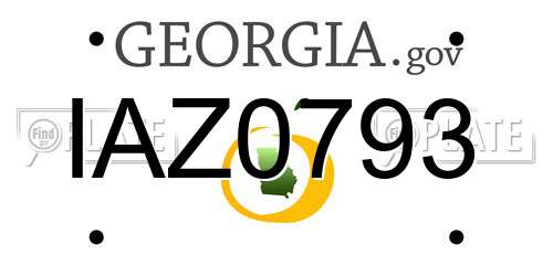IAZ0793 Georgia License Plate