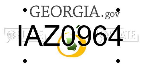 IAZ0964 Georgia License Plate