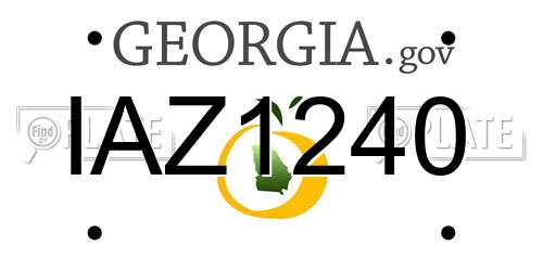 IAZ1240 Georgia License Plate