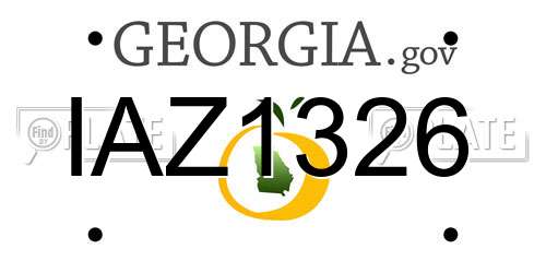 IAZ1326 Georgia License Plate