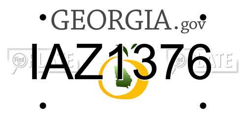 IAZ1376 Georgia License Plate