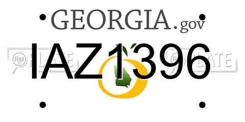 IAZ1396 Georgia License Plate